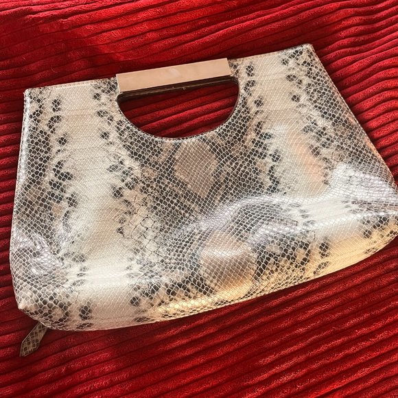 The Limited Snakeskin Leather Clutch - Picture 7 of 8